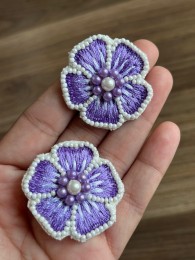  Nu_purple Floral Studs 