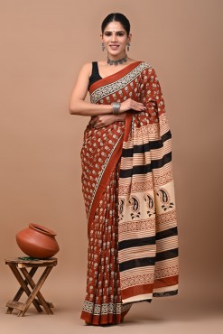  Nu_rust Red Amby Design Saree 
