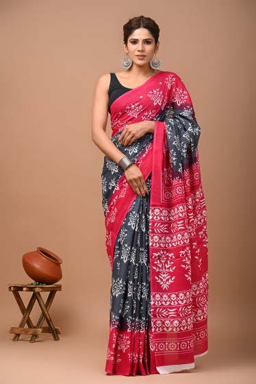  Nu_cm Red Border Black Saree 