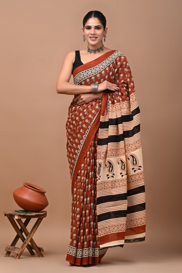  Nu_rust Red Amby Design Saree 
