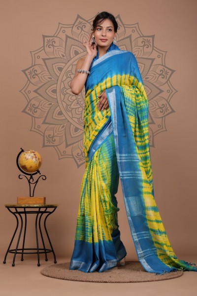 NU_Linen Shibori Yellow Blue