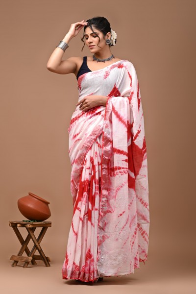 NU_Linen Shibori Red and White