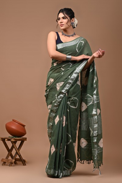 NU_Linen Shibori Forest Green