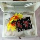 Handmade Fabric Chandra Earrings Red Heart