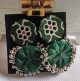Handcrafted Round Mirror Erring Green Ajrakh