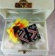 Handmade Fabric Chandra Earrings Black Chevron