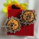 Handmade Fabric Jhumki Yellow Patola