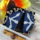 Handmade Fabric Chandra Earrings Blue White
