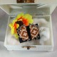 Handmade Fabric Chandra Earrings Golden Brown