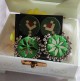 Handcrafted Round Mirror Erring Greem Ombre
