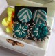 Handcrafted Round Mirror Erring Green Chevron