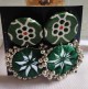 Handcrafted Round Mirror Erring Green Ajrakh