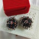 Handmade Fabric Jhumki Black Patola