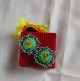 Handmade Fabric Jhumki Green Leaf