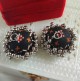 Handmade Fabric Jhumki Black Patola