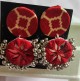 Handcrafted Round Mirror Erring Red Mandala