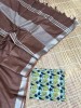 NU_Linen Brown Saree 
