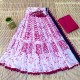 NU_Cotton Mulmul White Pink Saree