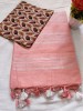 NU_Linen Peach Saree