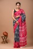 NU_CM Red Border Black Saree