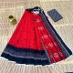 Cotton Mulmul Batik Black Red Saree