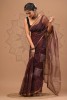 Kota Doriya Dabu Print Saree, Brown, Cotton Saree
