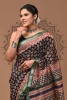 Maheshwari Silk Saree - Hand Block Black Booti