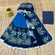 Cotton Mulmul Hand Block Dancer- Blue Saree