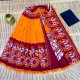 Cotton Mulmul Hand Block Dance Orange Saree