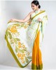 NU_Cotton Mulmul White Yellow Saree
