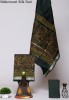 Maheshwari Silk Cotton Hand Block Black Green Flower Motif Suit Fabric