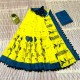 Cotton Mulmul Hand Block Flower Yellow Saree