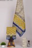 Maheshwari Silk Cotton Hand Block Yellow Blue Black Print Suit Fabric