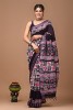 NU_Linen Batik Wine Pink Saree
