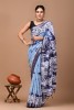 NU_Linen Shibori Blue Saree 
